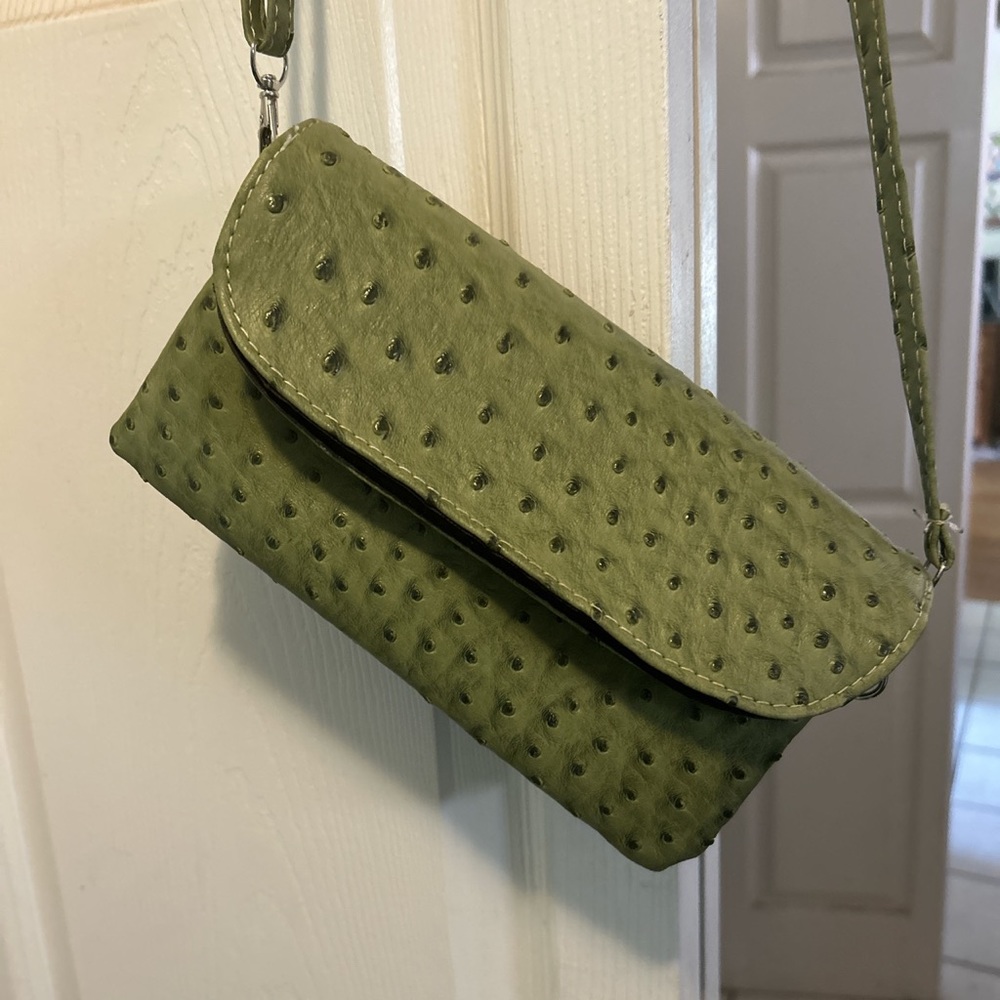 Faux ostrich leather bag
